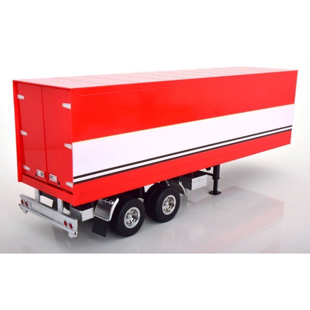 Road Kings RK180160 - 2 axle Semi Box Trailer Red & White - BJ McKay - BJ and the Bear Design - Scale 1:18