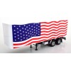 Road Kings RK180163 - 2 axle Semi Box Trailer Stars & Stripes American Flag - Scale 1:18