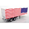 Road Kings RK180163 - 2 axle Semi Box Trailer Stars & Stripes American Flag - Scale 1:18