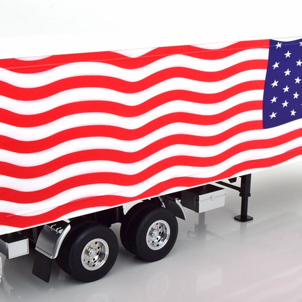 Road Kings RK180163 - 2 axle Semi Box Trailer Stars & Stripes American Flag - Scale 1:18