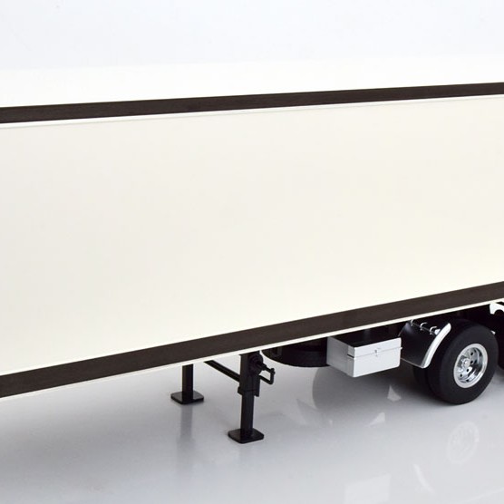 Road Kings RK180163 - 2 axle Semi Box Trailer White / Black - Scale 1:18