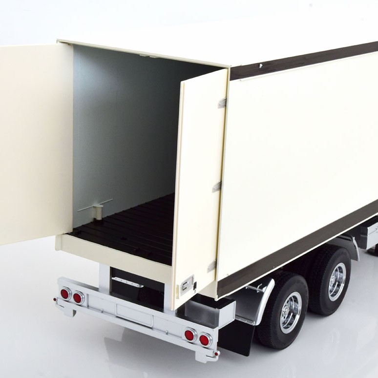 Road Kings RK180163 - 2 axle Semi Box Trailer White / Black - Scale 1:18