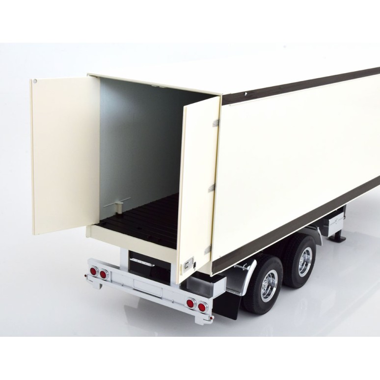Road Kings RK180163 - 2 axle Semi Box Trailer White / Black - Scale 1:18