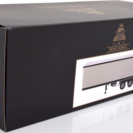 Road Kings RK180163 - 2 axle Semi Box Trailer White / Black - Scale 1:18