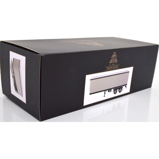 Road Kings RK180163 - 2 axle Semi Box Trailer White / Black - Scale 1:18