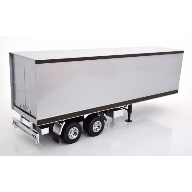 Road Kings RK180168 - 2 axle Semi Box Trailer Silver / Black - Scale 1:18