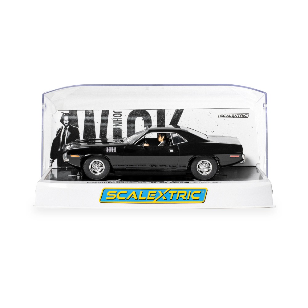 Scalextric C4595 Plymouth Barracuda Slot Car - John Wick Chapter 4 Slot Car 1:32 Scale