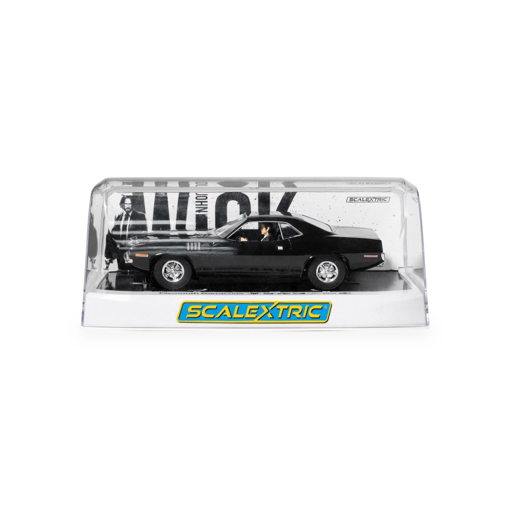 Scalextric C4595 Plymouth Barracuda Slot Car - John Wick Chapter 4 Slot Car 1:32 Scale