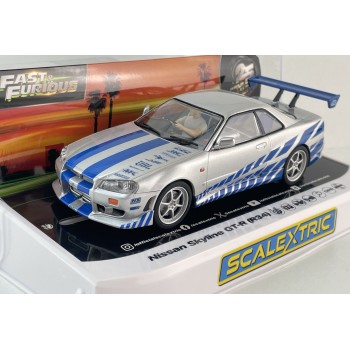 Scalextric C4674 Nissan Skyline GT-R (R34) - 2 Fast 2 Furious Slot Car 1:32 Scale