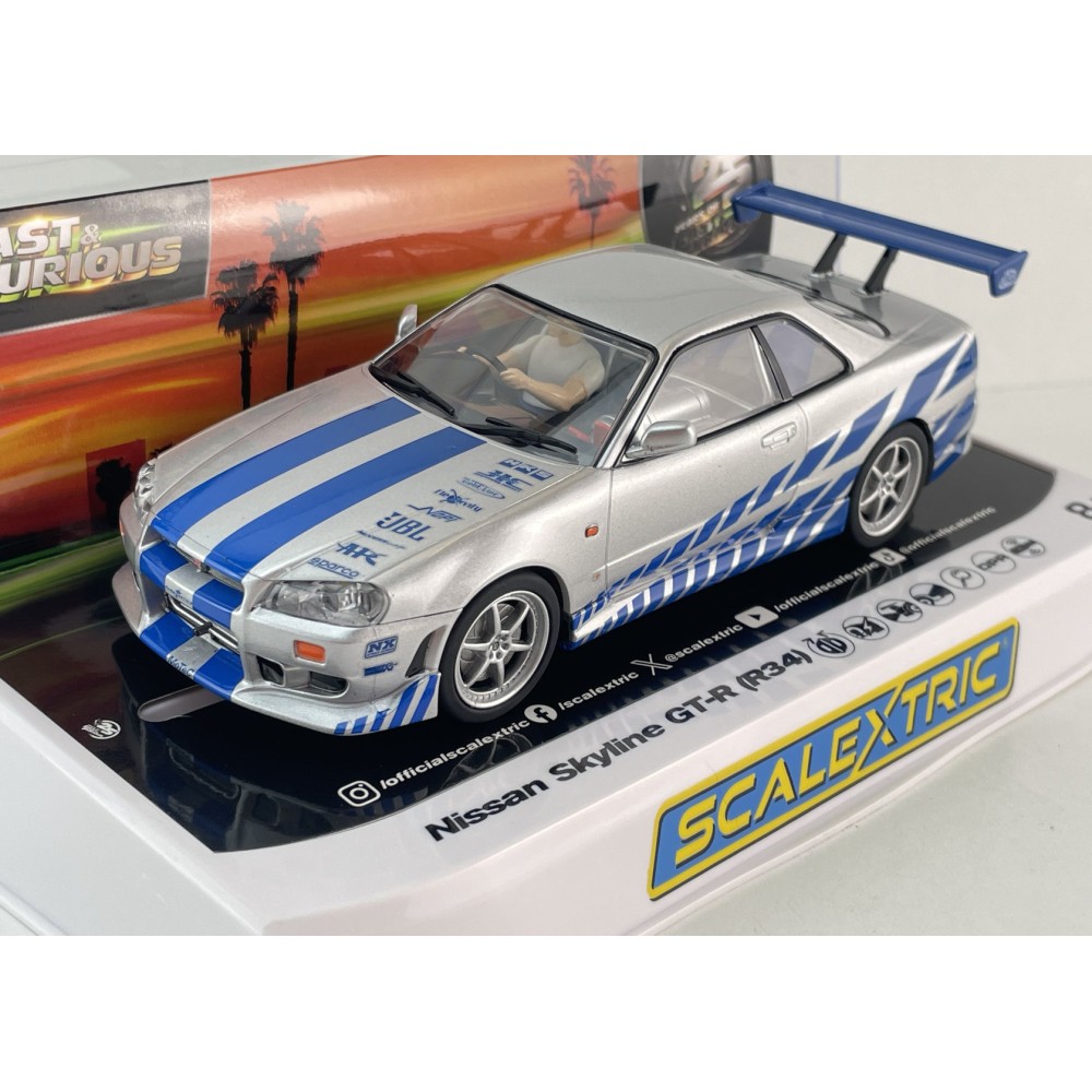 Scalextric C4674 Nissan Skyline GT-R (R34) - 2 Fast 2 Furious Slot Car 1:32 Scale
