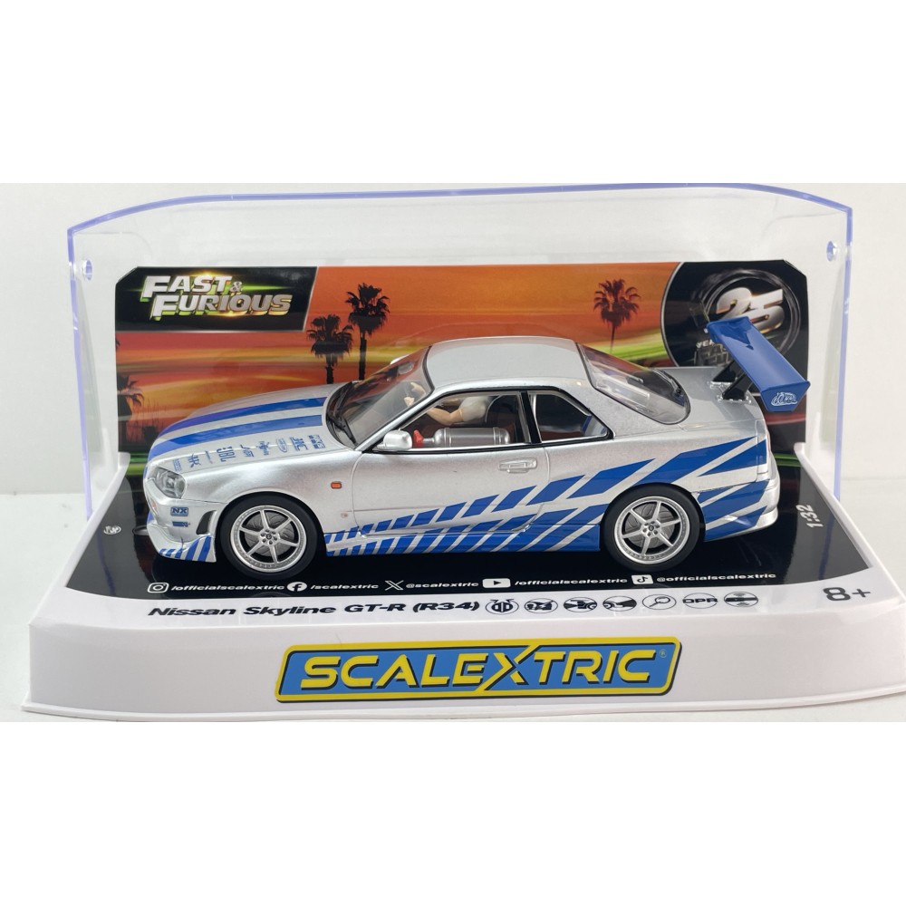 Scalextric C4674 Nissan Skyline GT-R (R34) - 2 Fast 2 Furious Slot Car 1:32 Scale