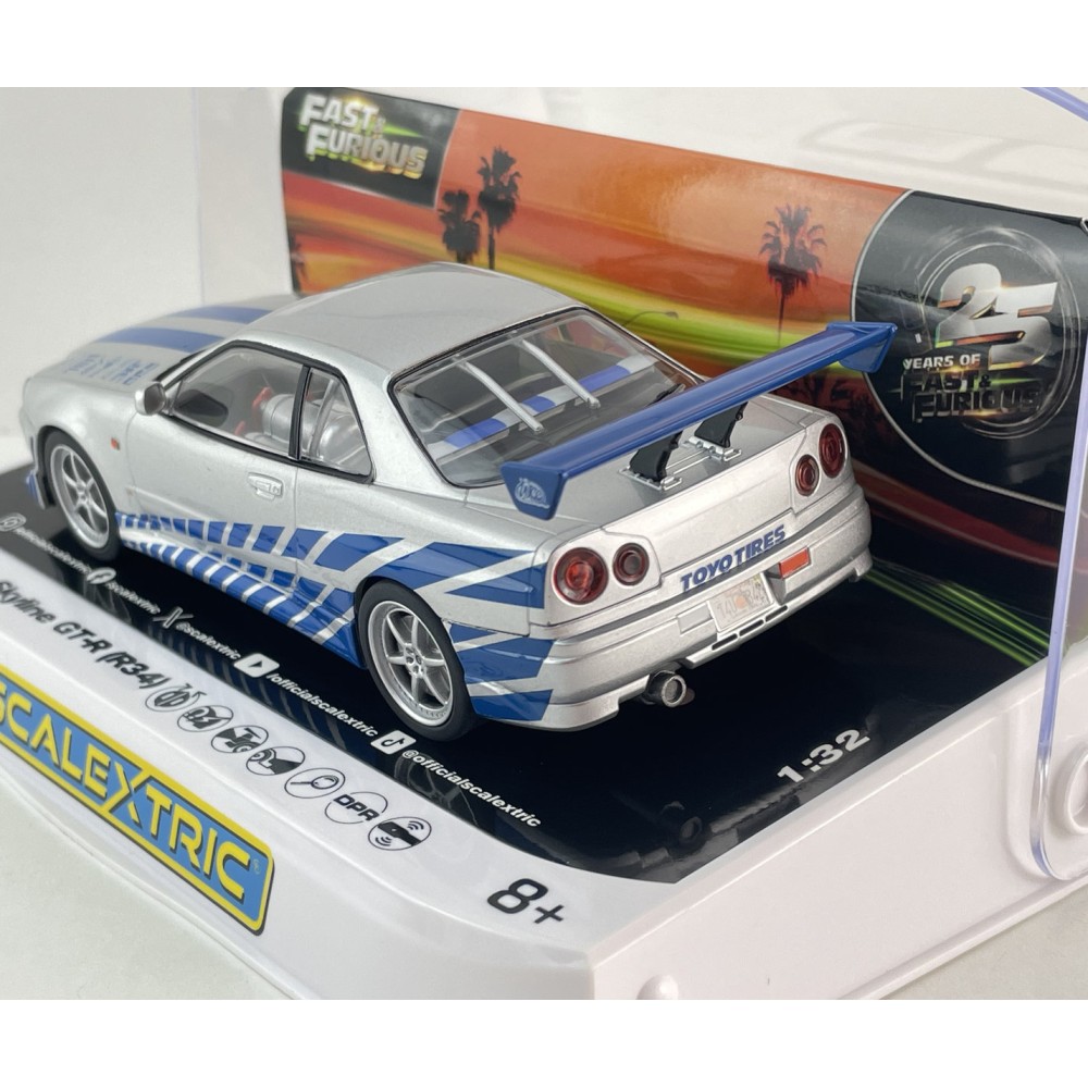 Scalextric C4674 Nissan Skyline GT-R (R34) - 2 Fast 2 Furious Slot Car 1:32 Scale