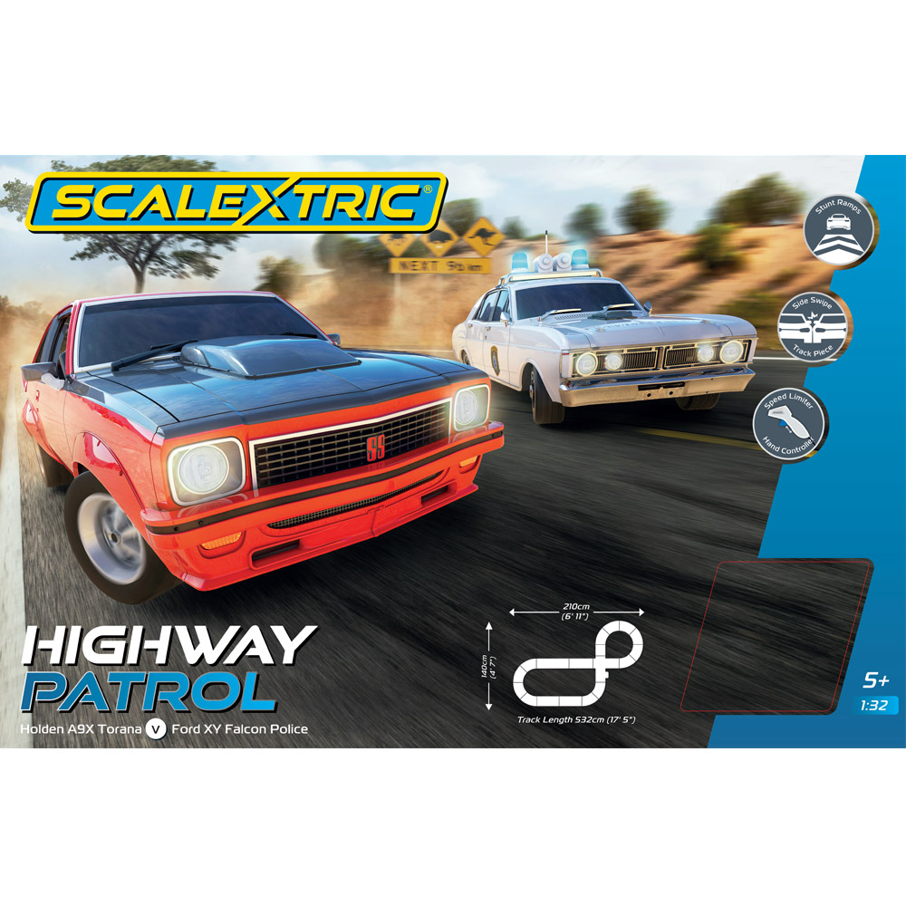 Scalextric C1430 Australian Highway Patrol Slot Car Race Set A9X Torana v XY Falcon Police Car 1:32