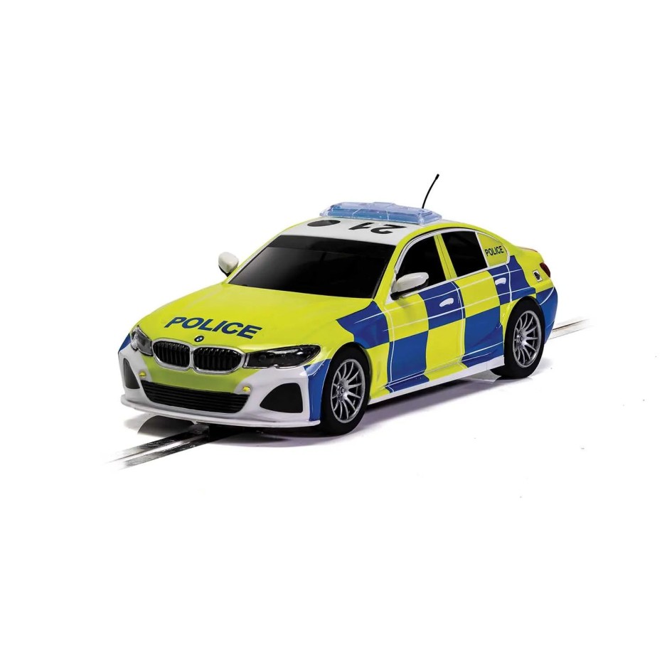 Scalextric C1433 Police Chase Slot Car Racing Set BMW 330i Police Car Vs Corvette C8R 1:32