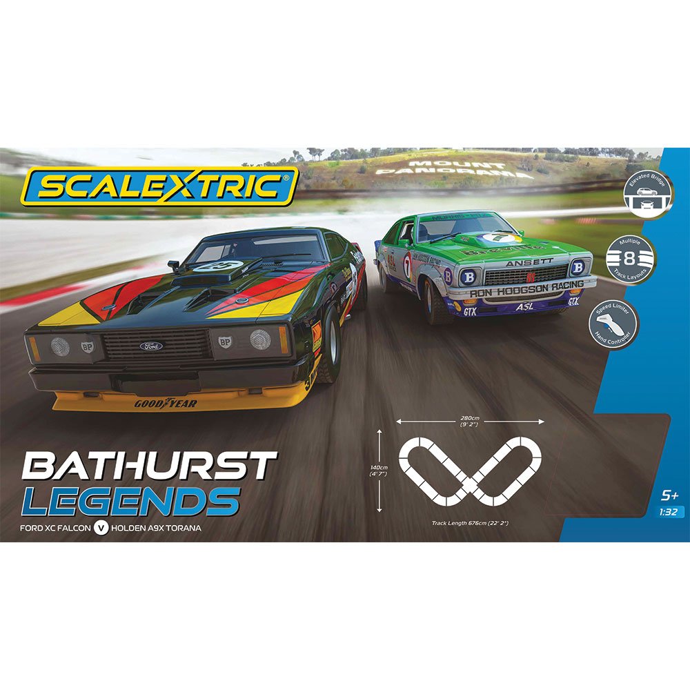 Scalextric C1454 - Bathurst Legends Slot Car Set Holden A9X Torana Bob Morris vs Ford XC Falcon 1:32 