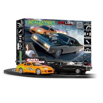 Scalextric C1458 Fast and Furious Hot Laps Slot Car Racing Set Dodge Charger vs Toyota Supra 1:32