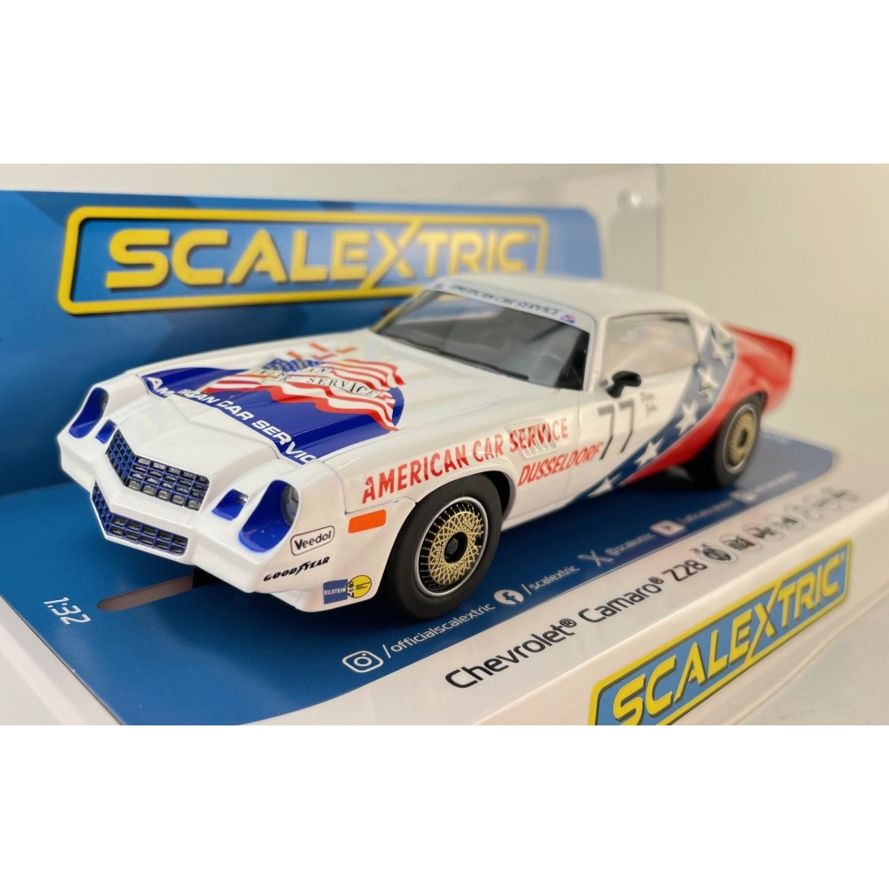 Scalextric C4300 Chevrolet Camaro Z28 No 77 Peter John DTM 1982 Slot Car 1:32 Scale