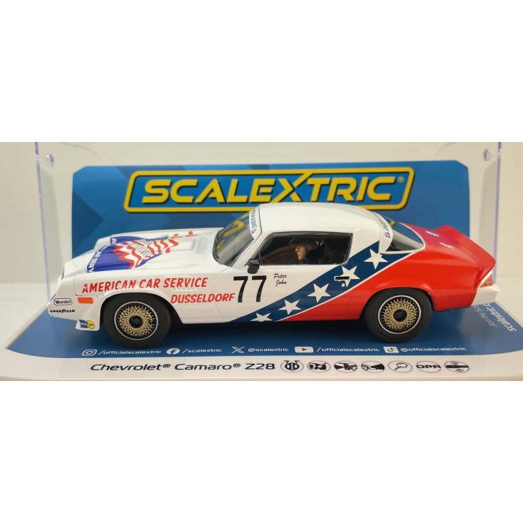 Scalextric C4300 Chevrolet Camaro Z28 No 77 Peter John DTM 1982 Slot Car 1:32 Scale