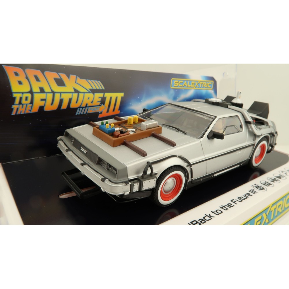 Scalextric C4307 DeLorean - Back to the Future 3 Time Machine Slot Car 1:32 Scale
