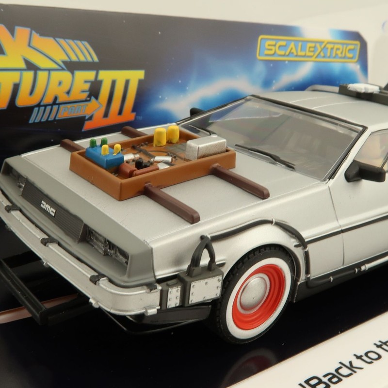 Scalextric C4307 DeLorean - Back to the Future 3 Time Machine Slot Car 1:32 Scale