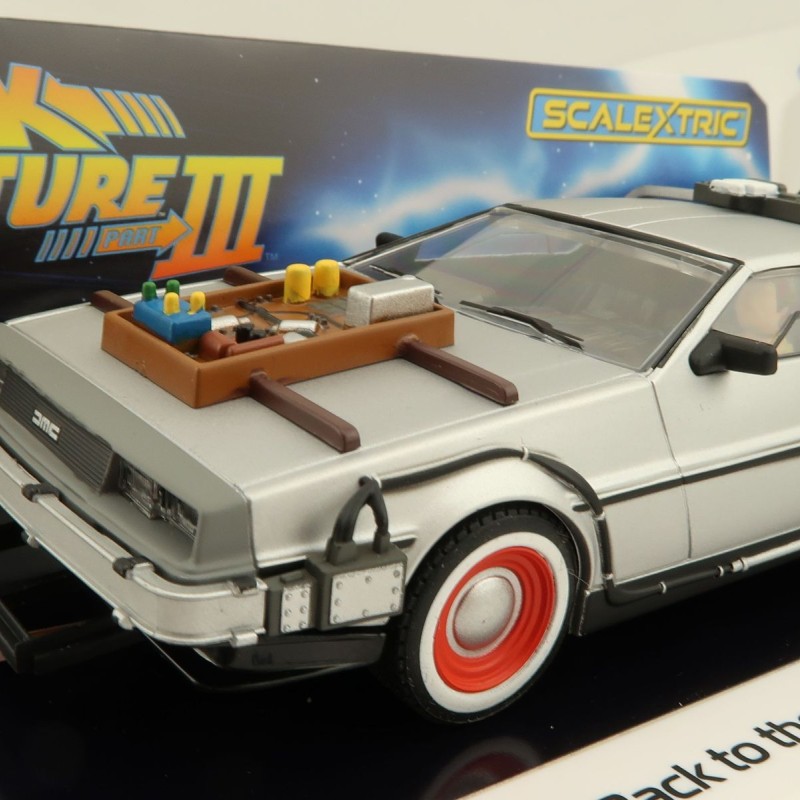 Scalextric C4307 DeLorean - Back to the Future 3 Time Machine Slot Car 1:32 Scale