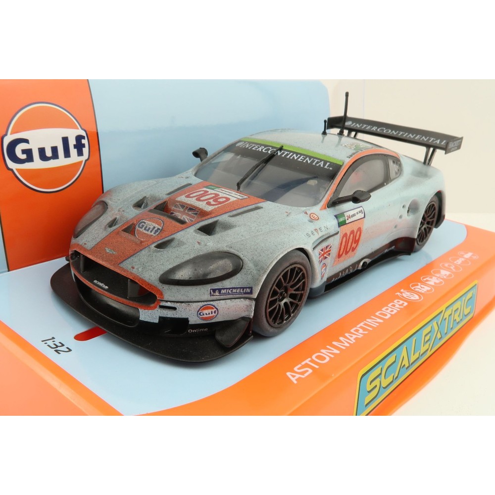 Scalextric C4316 Aston Martin DBR9 - Gulf Edition - ROFGO Dirty Girl Slot Car 1:32 Scale
