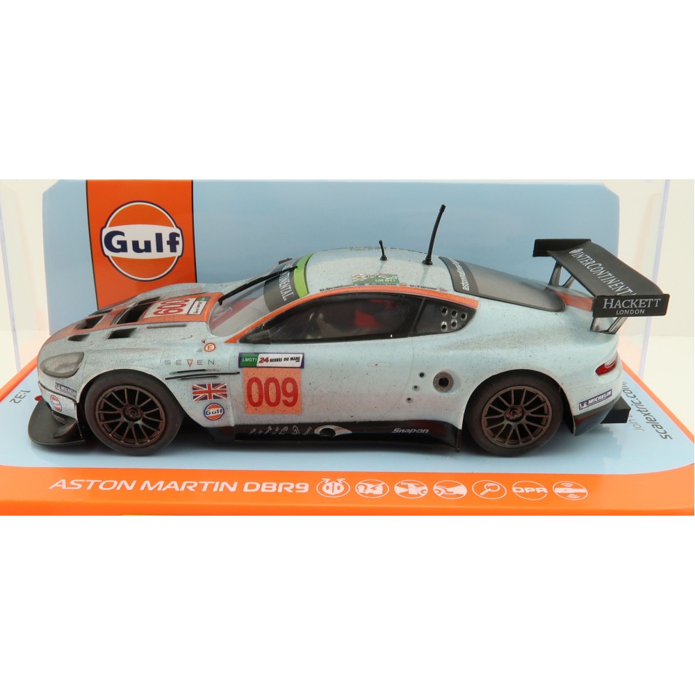 Scalextric C4316 Aston Martin DBR9 - Gulf Edition - ROFGO Dirty Girl Slot Car 1:32 Scale