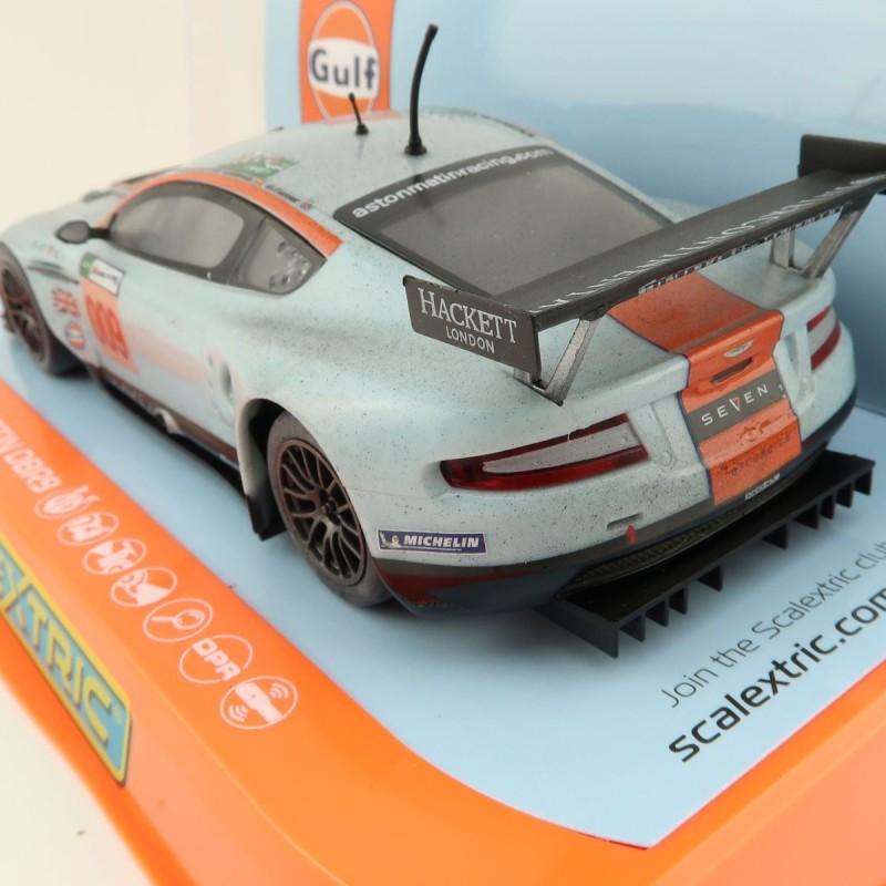 Scalextric C4316 Aston Martin DBR9 - Gulf Edition - ROFGO Dirty Girl Slot Car 1:32 Scale