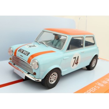 Scalextric C4325 Austin Mini Cooper S Gulf Edition Nick Riley Slot Car 1:32 Scale