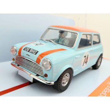 Scalextric C4325 Austin Mini Cooper S Gulf Edition Nick Riley Slot Car 1:32 Scale