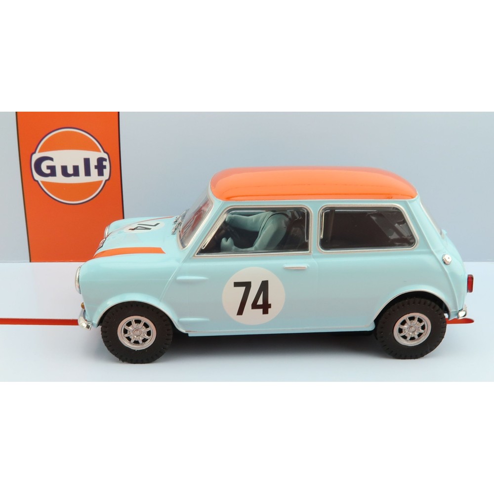 Scalextric C4325 Austin Mini Cooper S Gulf Edition Nick Riley Slot Car 1:32 Scale