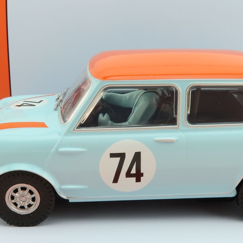Scalextric C4325 Austin Mini Cooper S Gulf Edition Nick Riley Slot Car 1:32 Scale