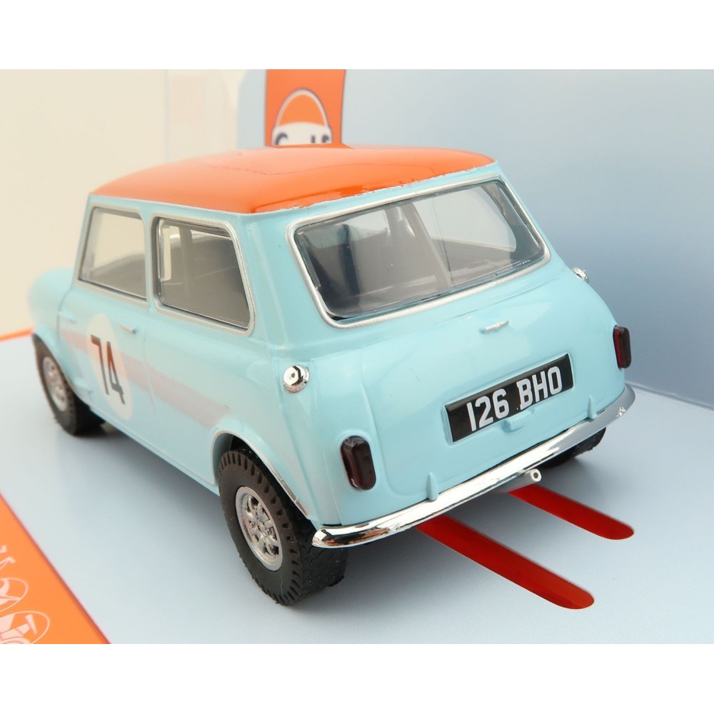 Scalextric C4325 Austin Mini Cooper S Gulf Edition Nick Riley Slot Car 1:32 Scale