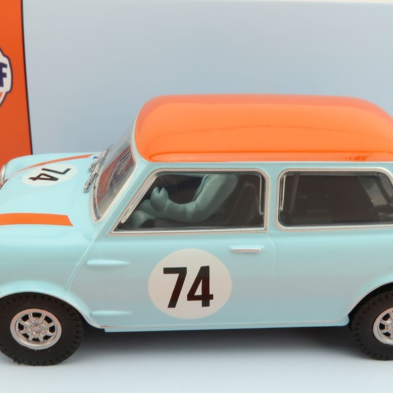 Scalextric C4325 Austin Mini Cooper S Gulf Edition Nick Riley Slot Car 1:32 Scale