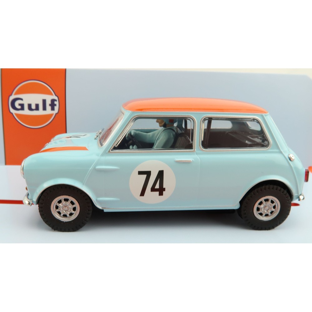 Scalextric C4325 Austin Mini Cooper S Gulf Edition Nick Riley Slot Car 1:32 Scale