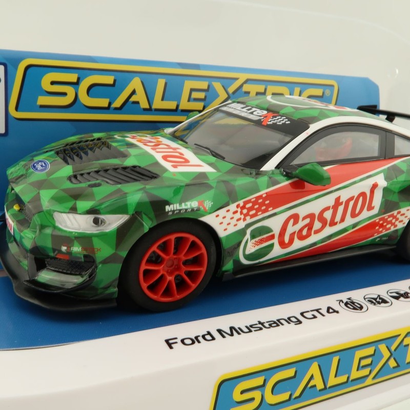 Scalextric C4327 Ford Mustang GT4 - Castrol Drift Car Slot Car 1:32 Scale