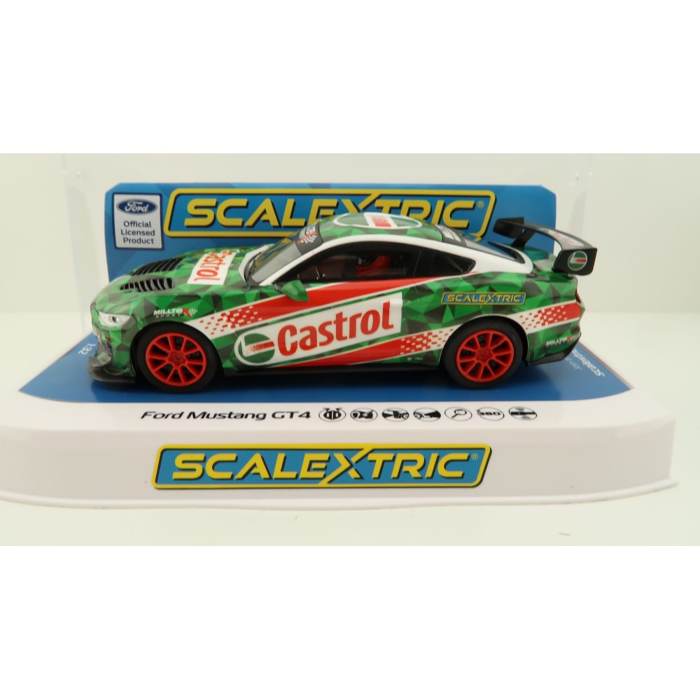Scalextric C4327 Ford Mustang GT4 - Castrol Drift Car Slot Car 1:32 Scale