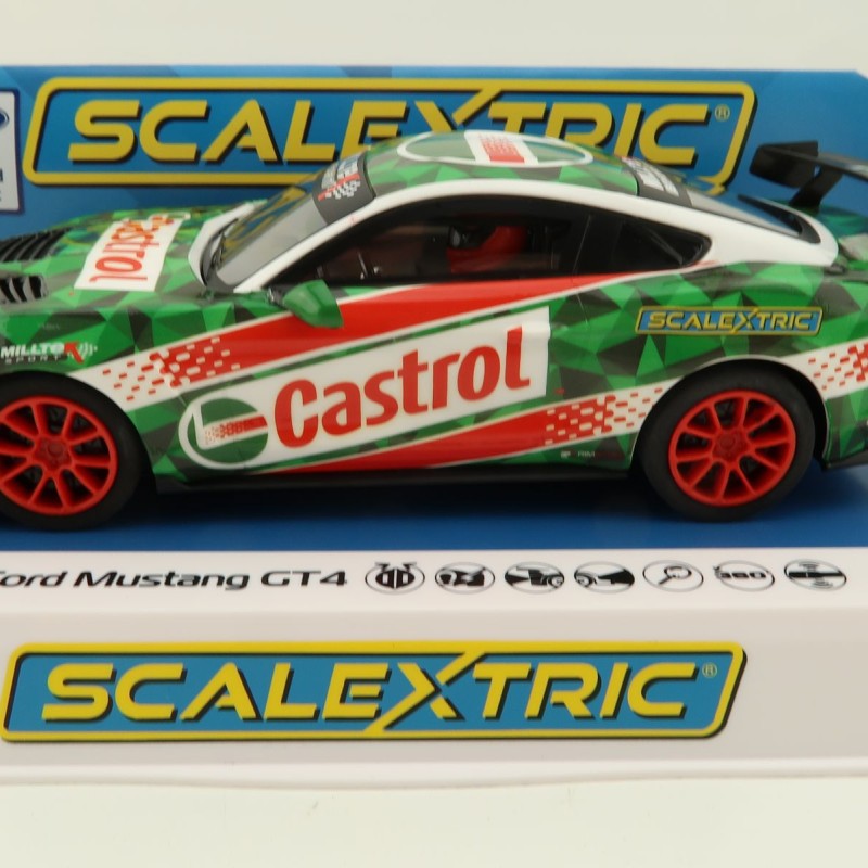 Scalextric C4327 Ford Mustang GT4 - Castrol Drift Car Slot Car 1:32 Scale
