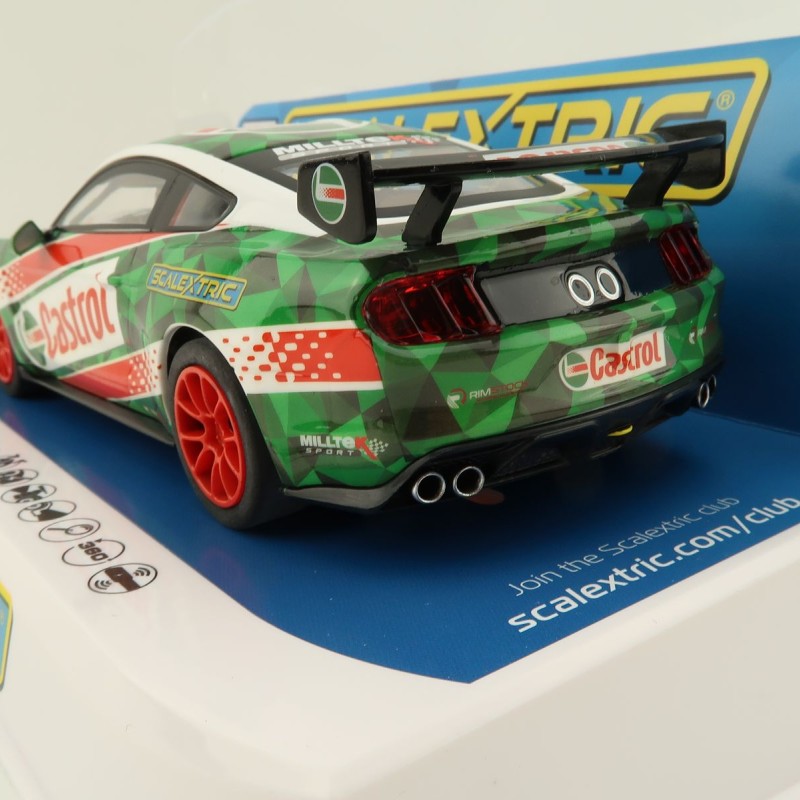 Scalextric C4327 Ford Mustang GT4 - Castrol Drift Car Slot Car 1:32 Scale