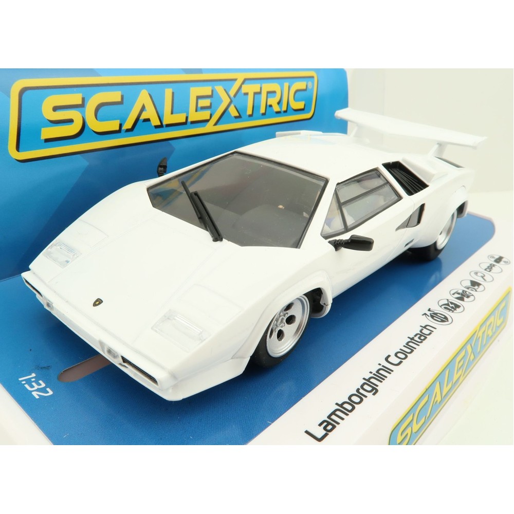 Scalextric C4336 Lamborghini Countach White Slot Car 1:32 Scale