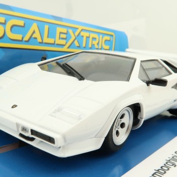 Scalextric C4336 Lamborghini Countach White Slot Car 1:32 Scale