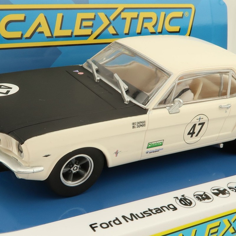 Scalextric C4353 Ford Mustang - Bill and Fred Shepherd - Goodwood Revival Slot Car 1:32 Scale