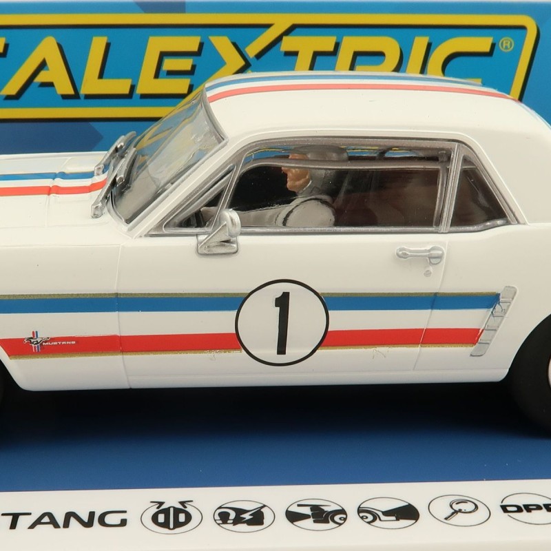 Scalextric C4364 1965 Ford Mustang - Ian Geoghegan No 1 Slot Car 1:32 Scale