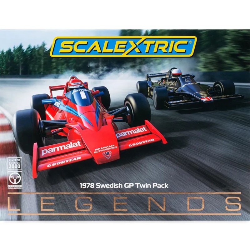 Scalextric C4392A 1978 Swedish Grand Prix Slot Car Twin Pack Limited Edition 1:32 Scale