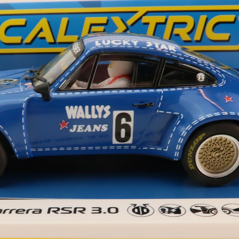 Scalextric C4398 Porsche 911 Carrera RSR 3.0 - Wallys Jeans Slot Car 1:32 Scale