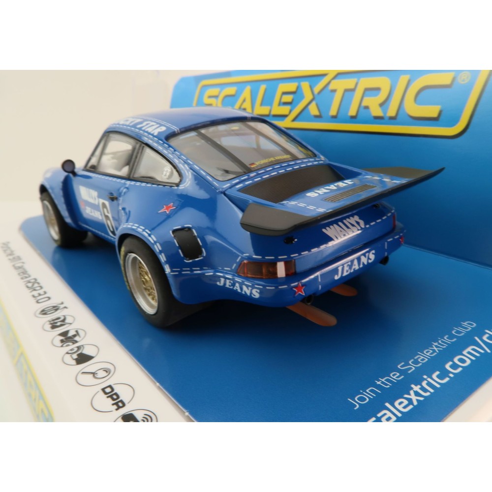 Scalextric C4398 Porsche 911 Carrera RSR 3.0 - Wallys Jeans Slot Car 1:32 Scale