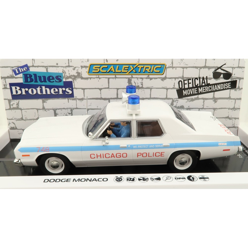 Scalextric C4407 Dodge Monaco - Blues Brothers - Chicago Police Slot Car 1:32 Scale