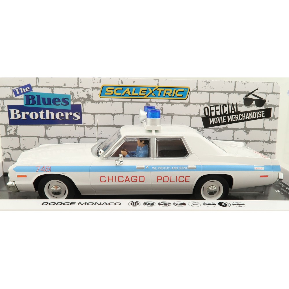Scalextric C4407 Dodge Monaco - Blues Brothers - Chicago Police Slot Car 1:32 Scale
