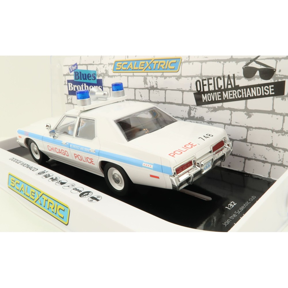 Scalextric C4407 Dodge Monaco - Blues Brothers - Chicago Police Slot Car 1:32 Scale