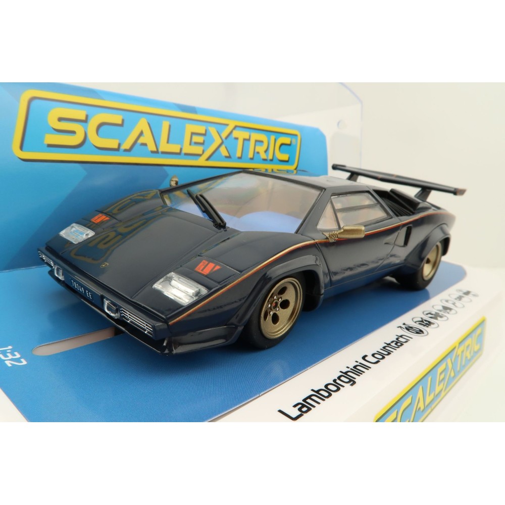 Scalextric C4411 Lamborghini Countach Walter Wolf - Blue + Gold Slot Car 1:32 Scale